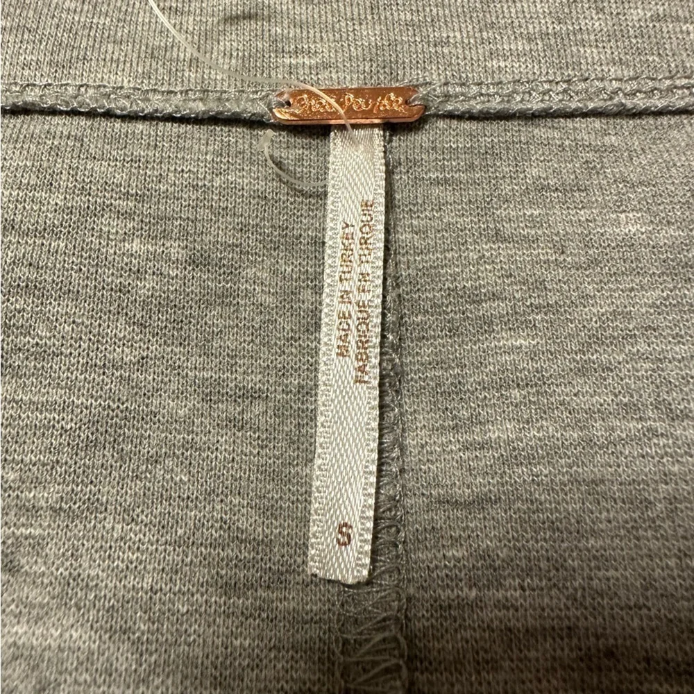 Free People Dove Gray Looking Back Lace Up Long Sleeve Top - Picture 10 of 16